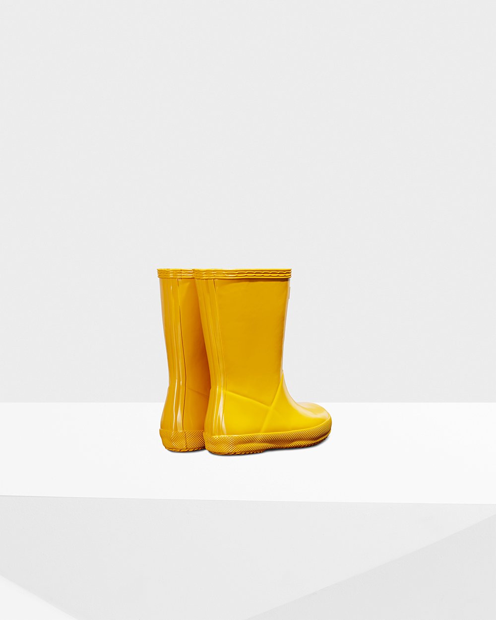 Kids Hunter Original First Classic Gloss | Rain Boots Yellow | NZ-25687-UJEW